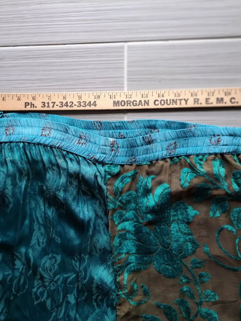 Tienda Ho Velvet Burnout Floral Sheer Wide Leg Harem Pants Festival Hippie 42" - Picture 7 of 14